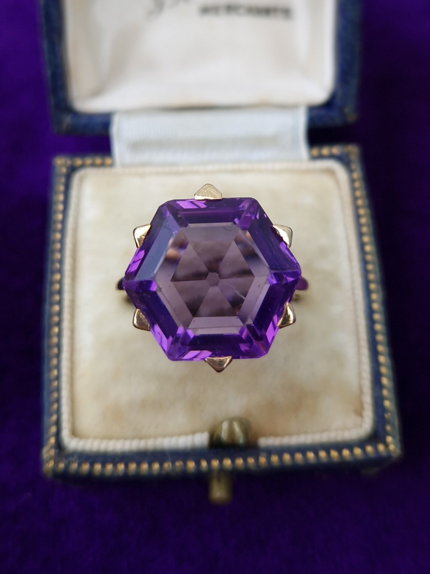 Vintage Amethyst 9ct Gold Cocktail Ring