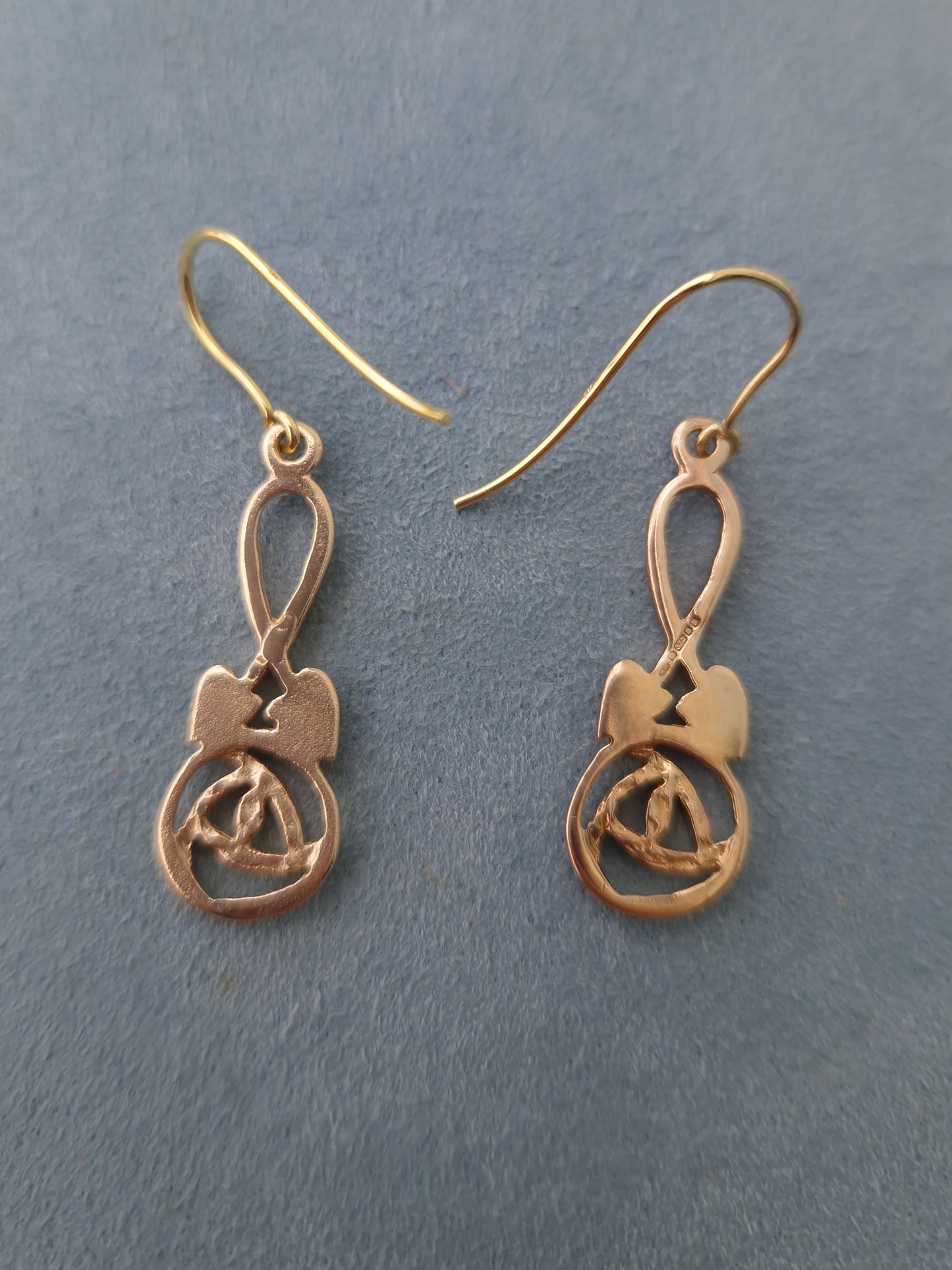 Vintage Art Nouveau Style 9ct Gold Earrings