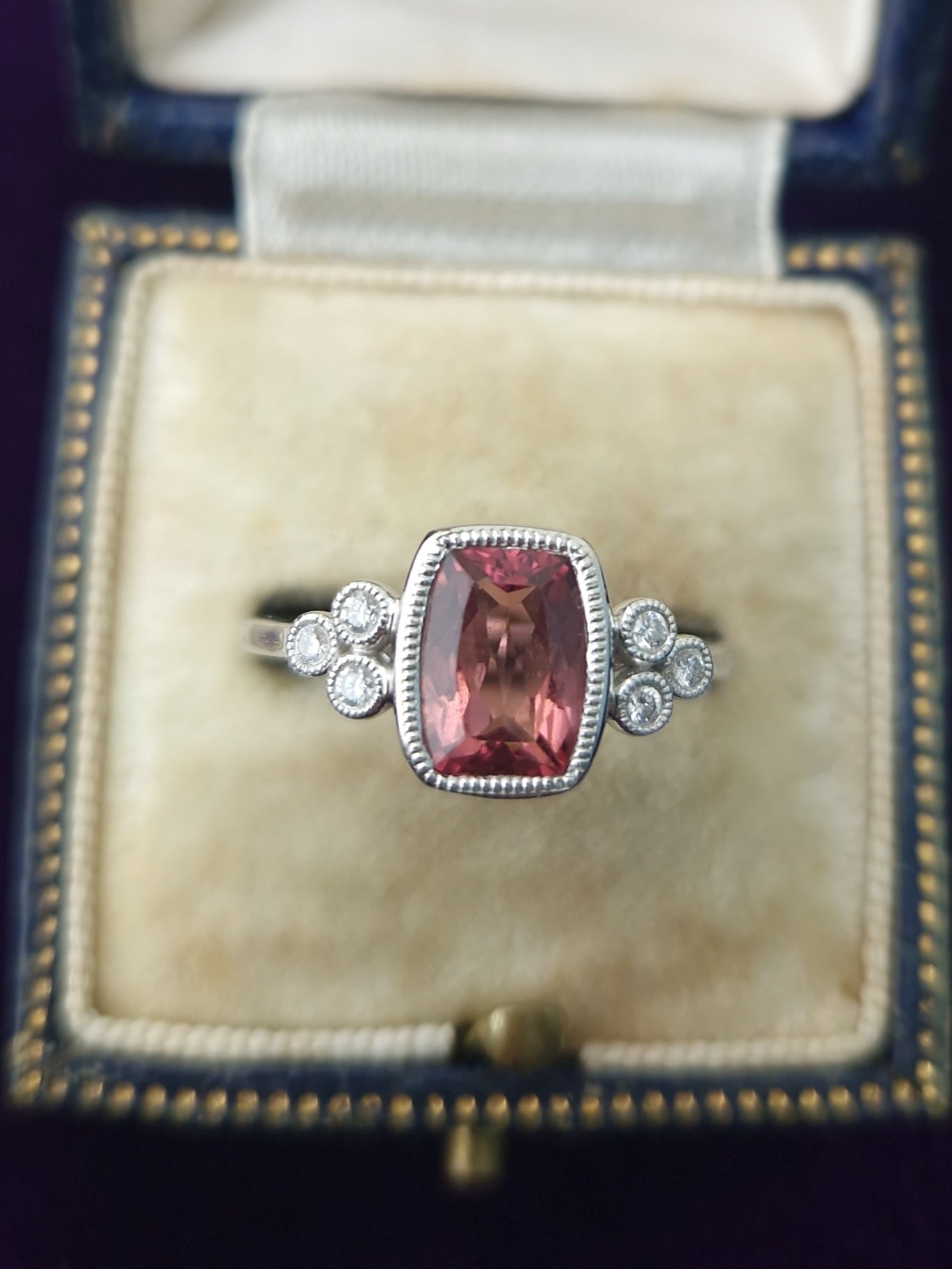Pre-loved Pink Tourmaline Diamond 18ct White Gold Ring