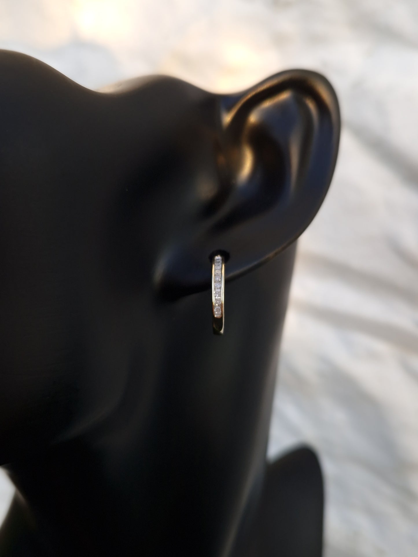 Pre-loved Diamond Hoop Earrings 9ct Gold 0.15ct