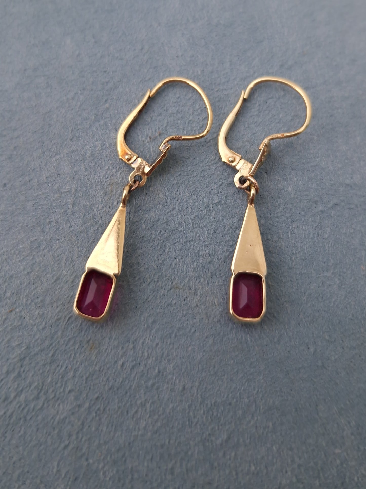 Vintage Tourmaline Drop Earrings 14ct Gold