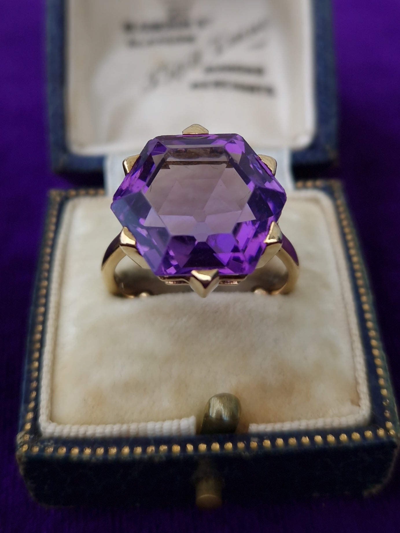 Vintage Amethyst 9ct Gold Cocktail Ring