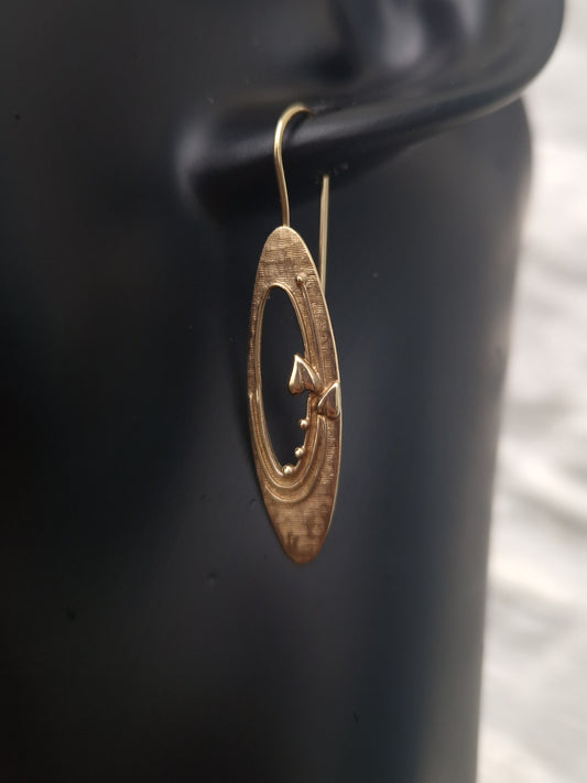 Vintage Ola Gorie 9ct Gold Drop Earrings