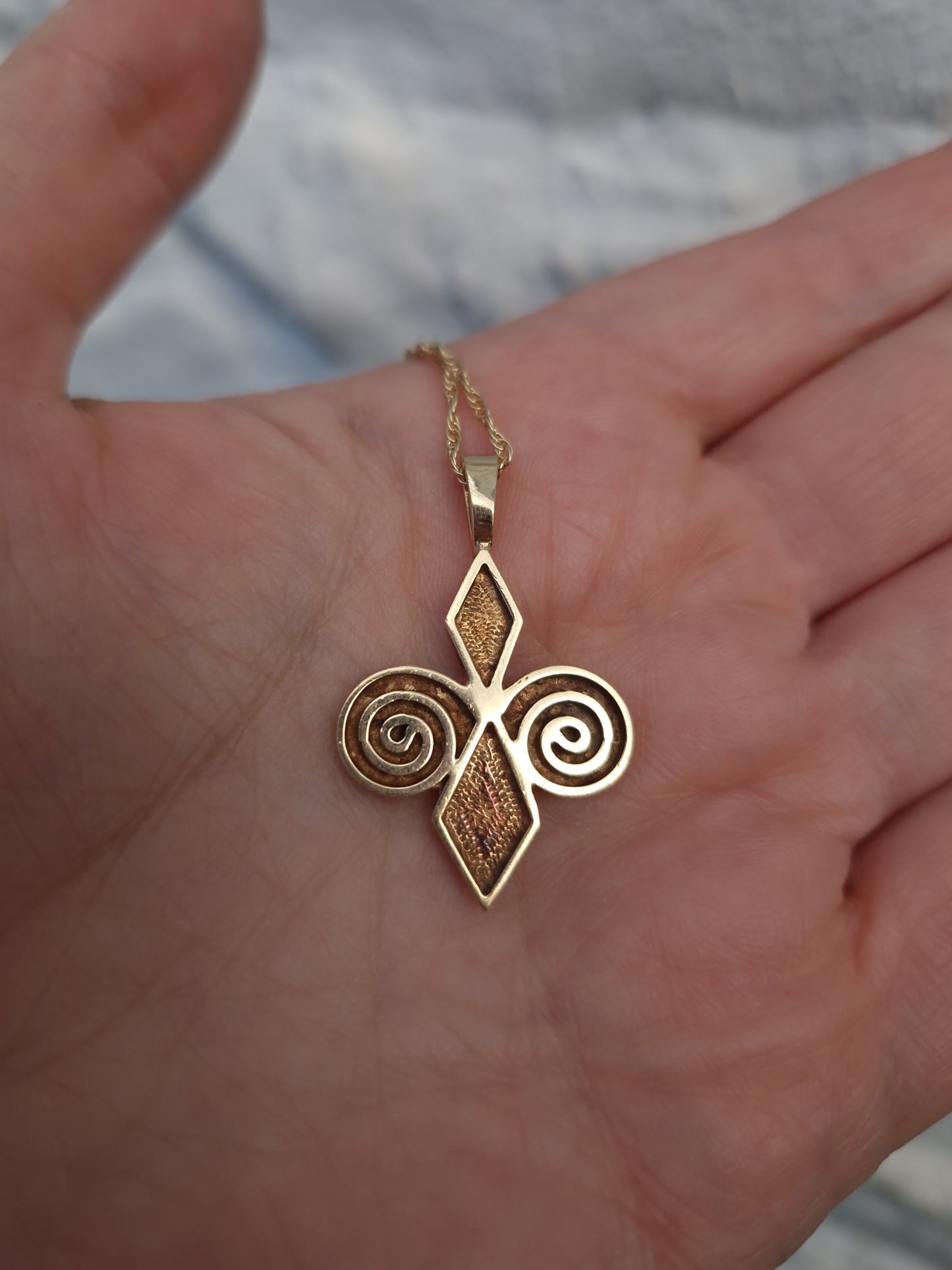 Vintage Ortak Pendant Necklace 9ct Gold