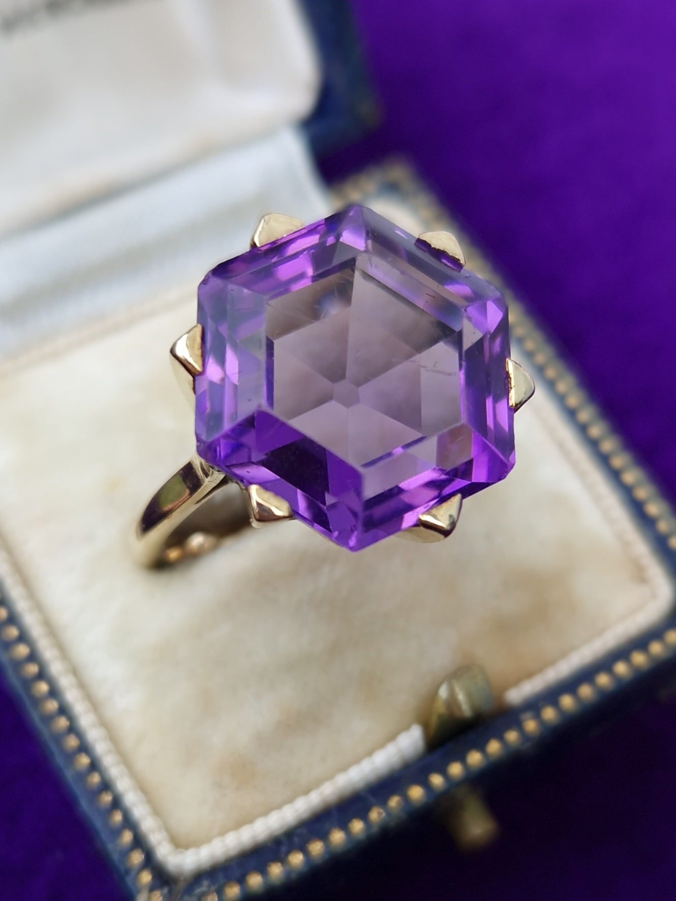 Vintage Amethyst 9ct Gold Cocktail Ring