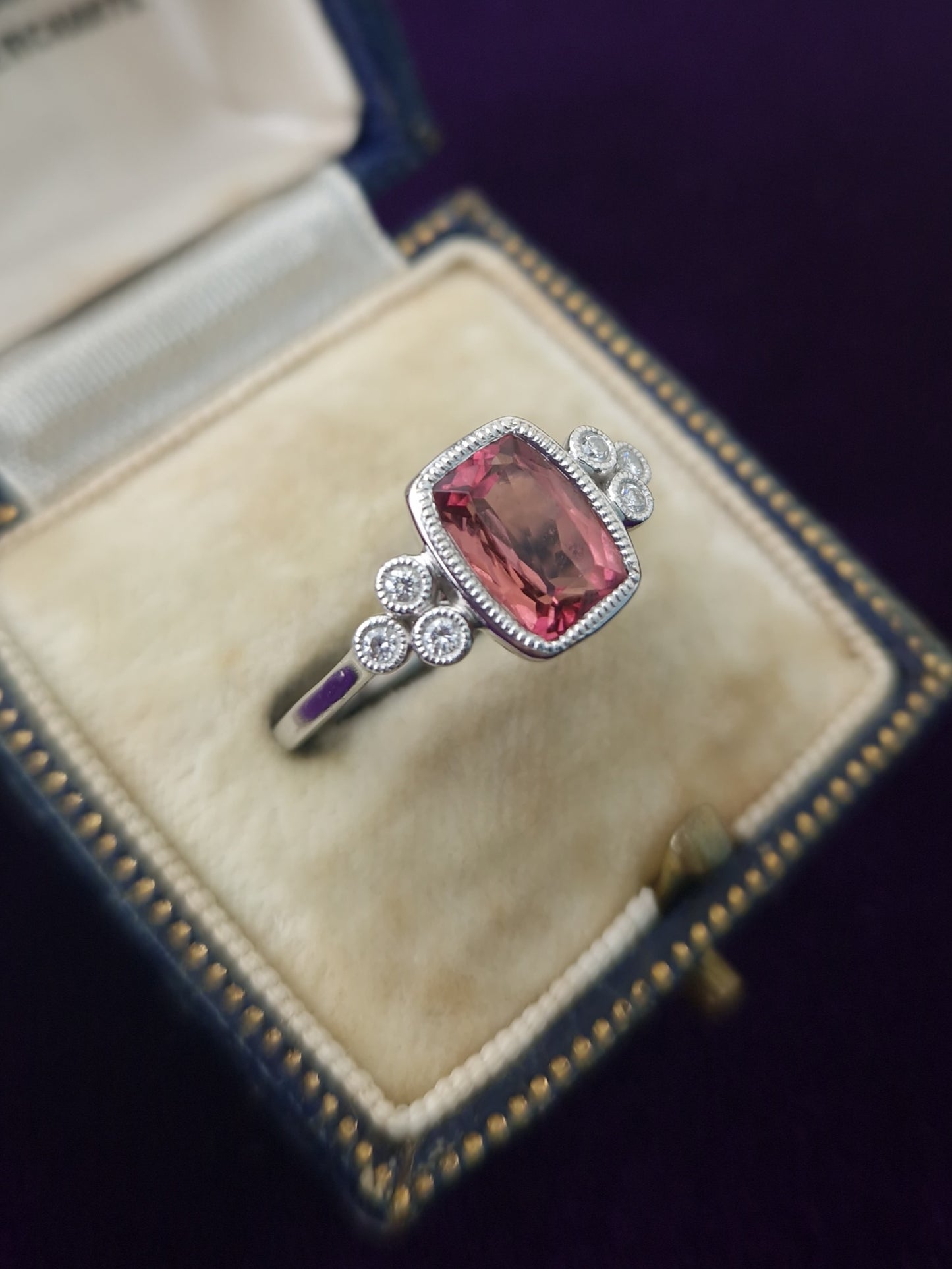 Pre-loved Pink Tourmaline Diamond 18ct White Gold Ring