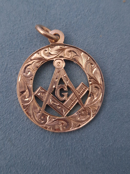 Antique Masonic Pendant 9ct Rose Gold