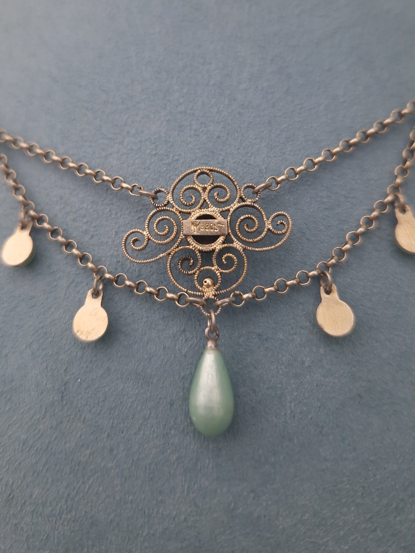 Antique Marius Hammer Silver Enamel Norwegian Necklace