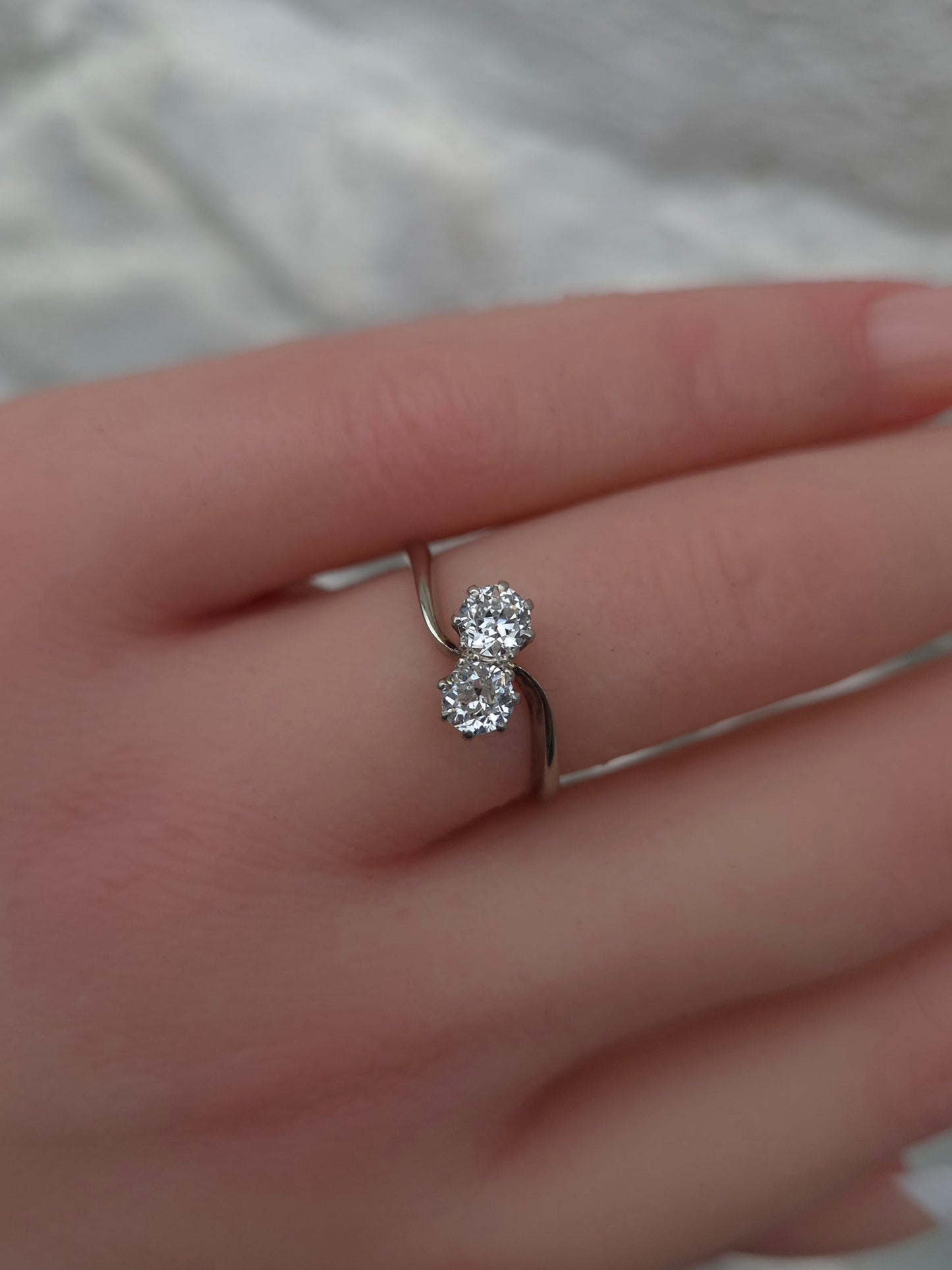 Art Deco 'Toi et Moi' Diamond Ring 0.50ct Platinum 18ct Gold