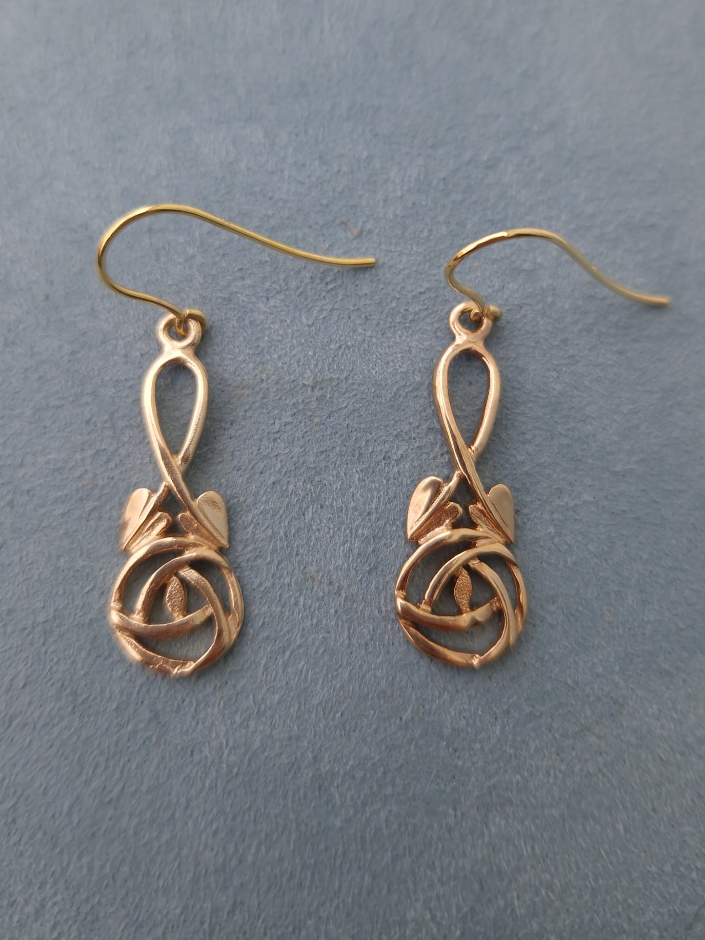 Vintage Art Nouveau Style 9ct Gold Earrings