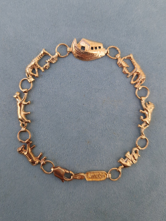 Vintage Noah's Arc Bracelet 9ct Gold