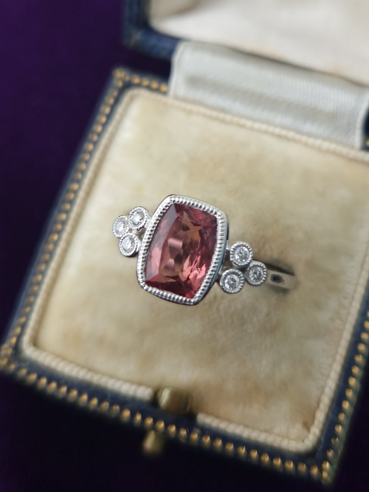 Pre-loved Pink Tourmaline Diamond 18ct White Gold Ring