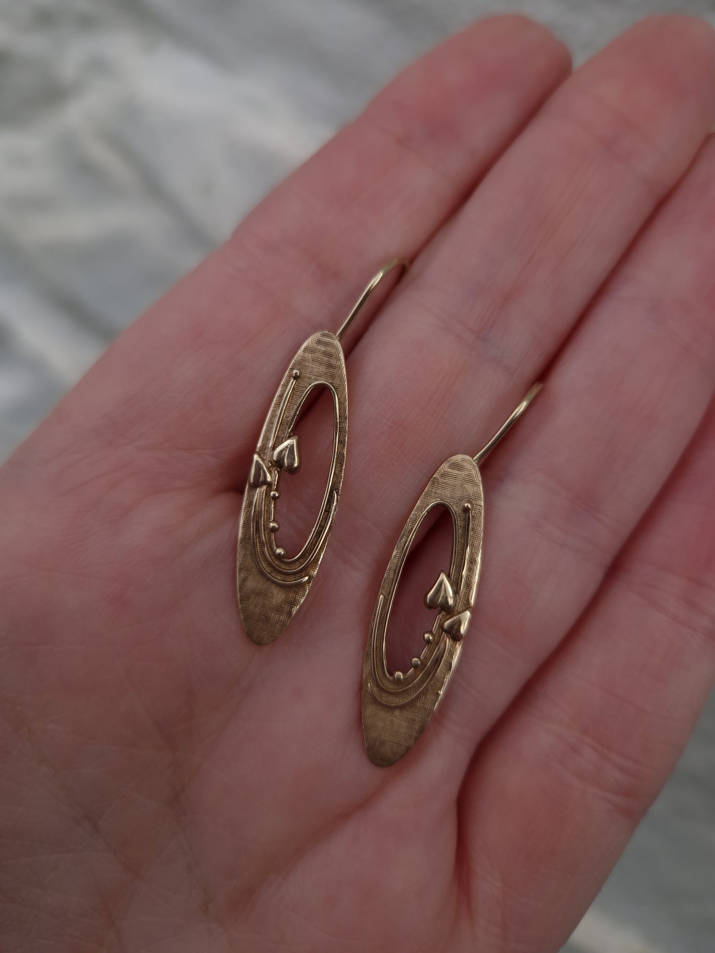 Vintage Ola Gorie 9ct Gold Drop Earrings