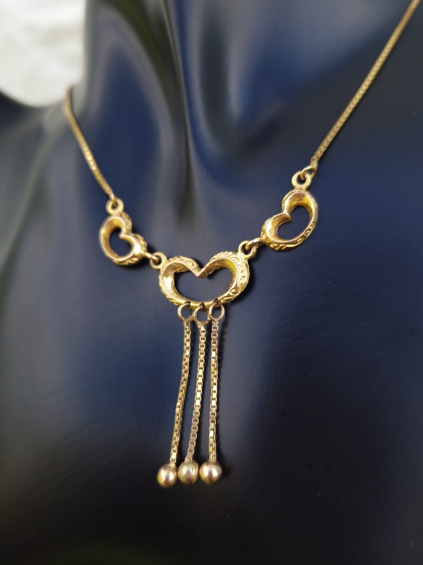 Vintage Heart Necklace 9ct Gold
