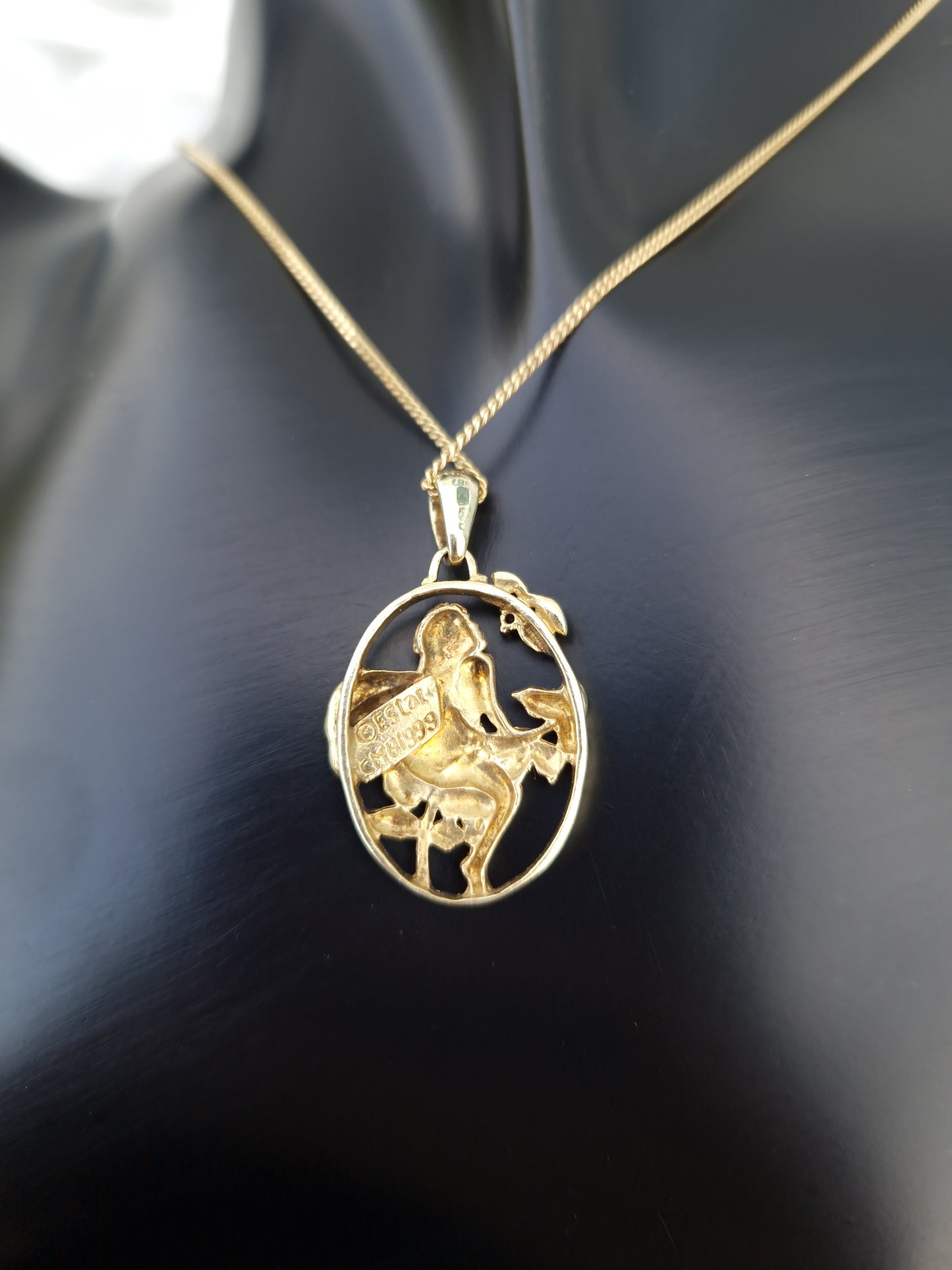 Fairy Pendant Necklace Sterling Silver Gilt