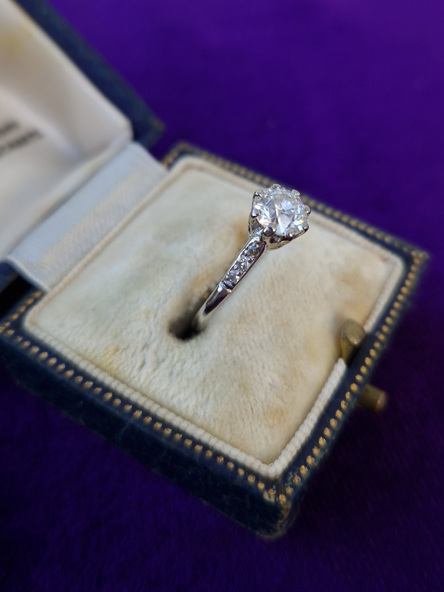 Antique 0.85ct Diamond Platinum Solitaire Ring