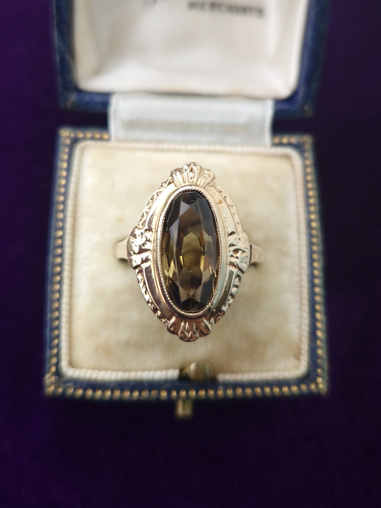 Vintage Smoky Quartz 9ct Gold Ring