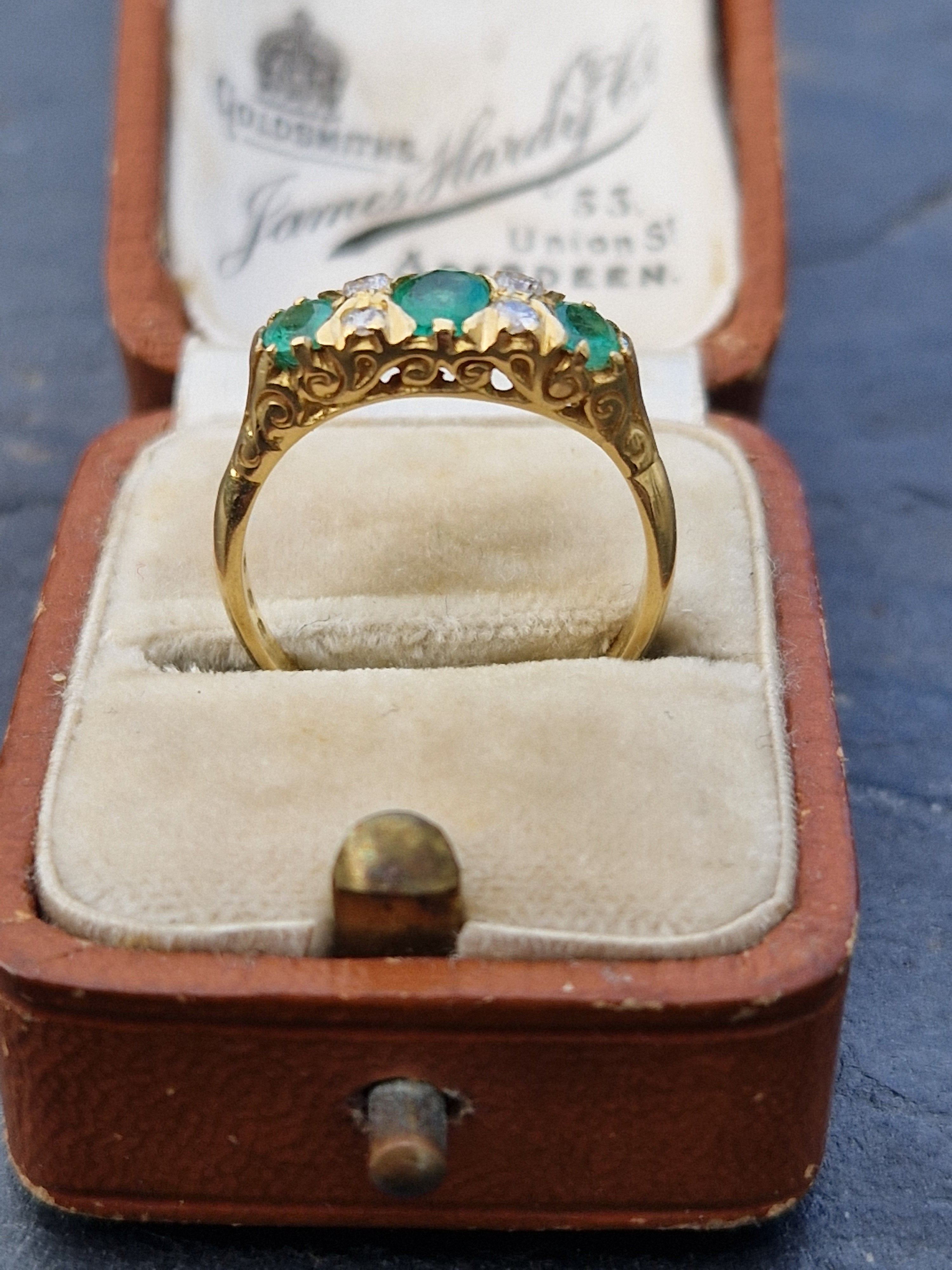 Antique gold store emerald ring